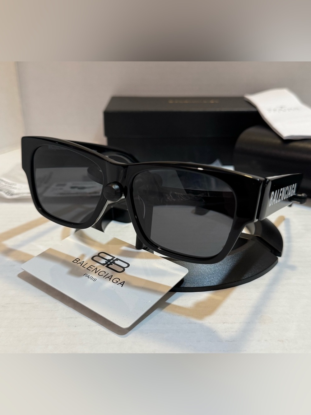 Balenciaga BB0262SA Black/Grey (001) Unisex Sunglasses NEW - Picture 6 of 12